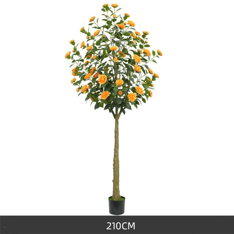 Artificial orange camellia potted plants 60-210 cm