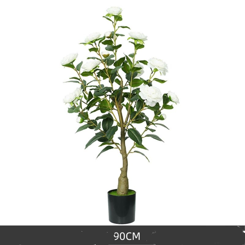 Artificial white camellia potted plants 60-210 cm