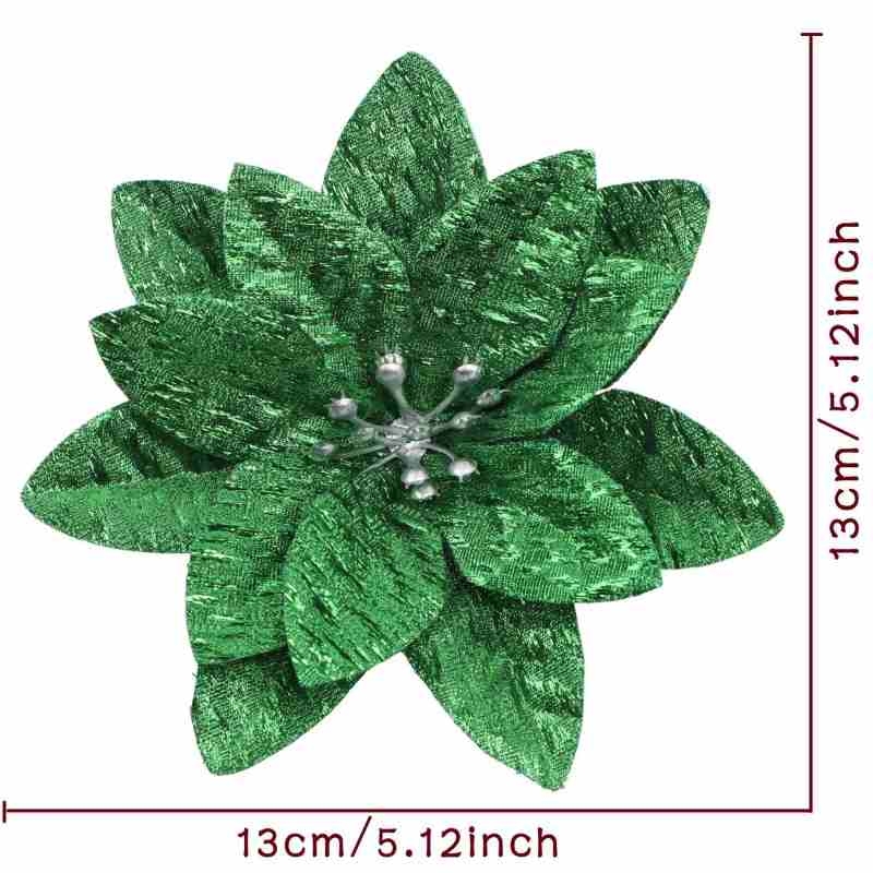 Artificial Christmas Flower Head In Various Colors