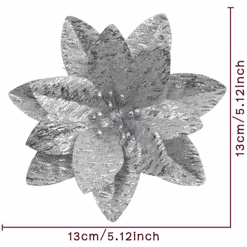 Artificial Christmas Flower Head In Various Colors