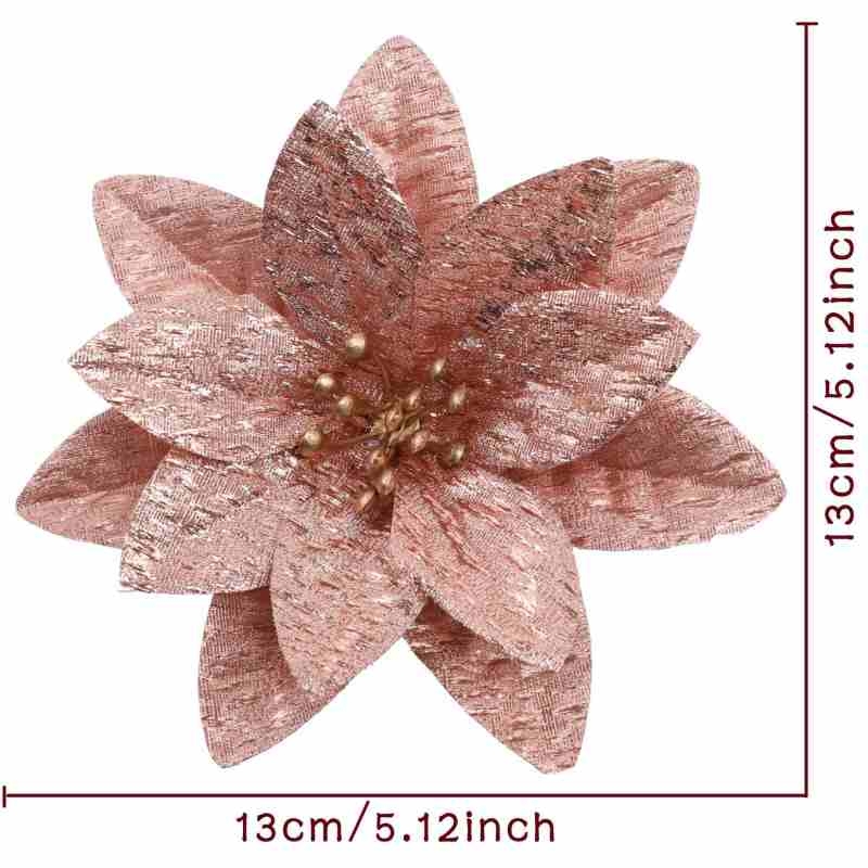 Artificial Christmas Flower Head In Various Colors