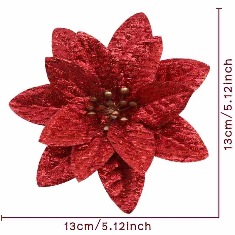 Artificial Christmas Flower Head In Various Colors