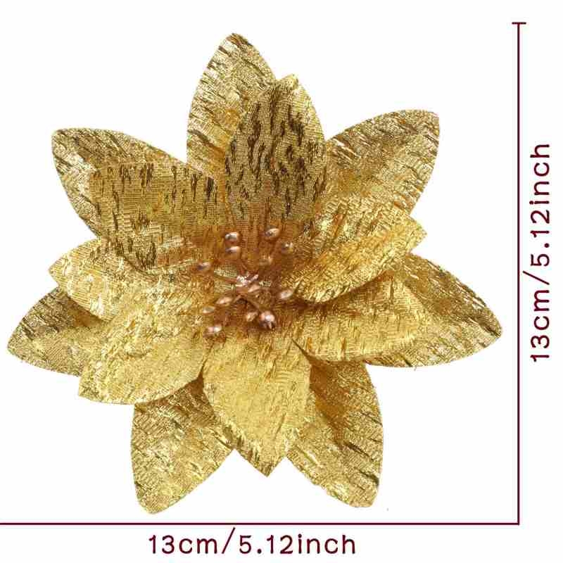 Artificial Christmas Flower Head In Various Colors