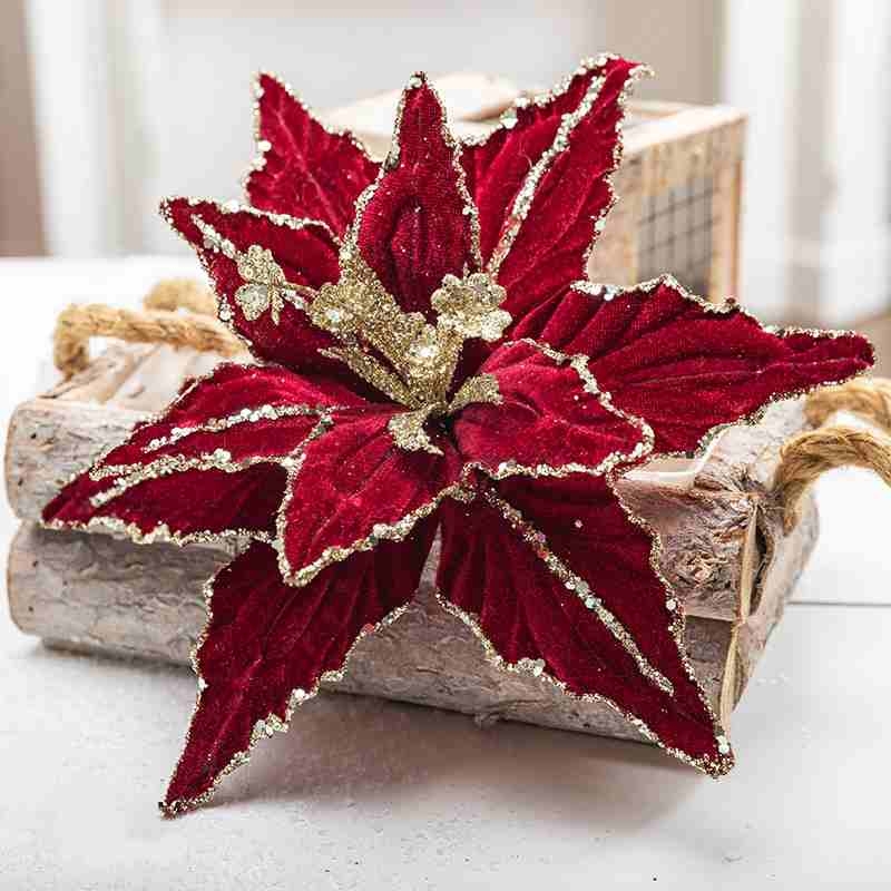 Flannel Christmas Flower Head