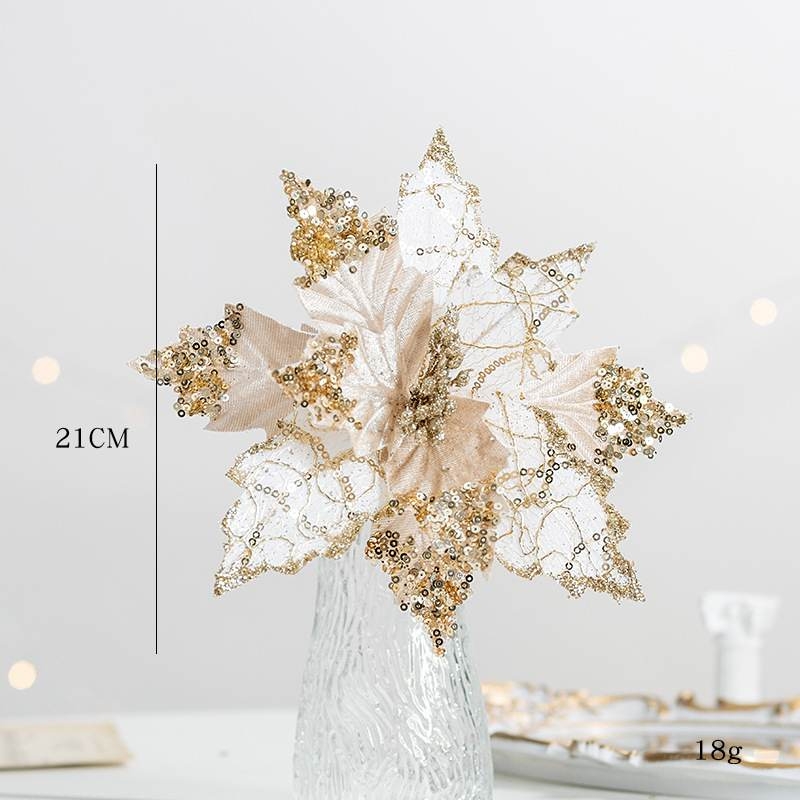 21cm Fabric Butterfly Christmas Flower Head