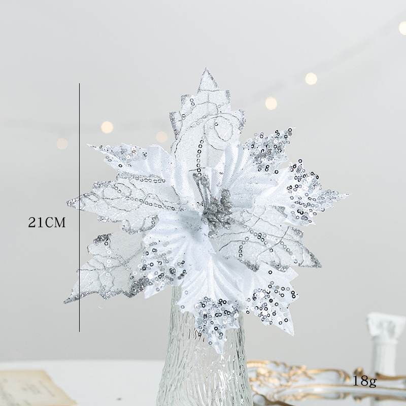 21cm Fabric Butterfly Christmas Flower Head