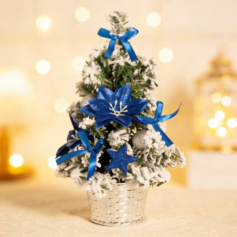 Miniature flocked Christmas tree