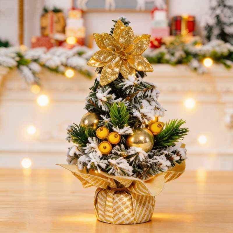 Miniature flocked Christmas tree