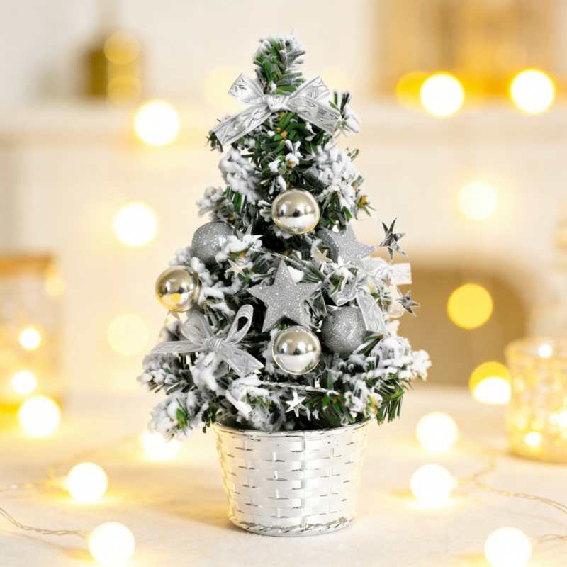 Miniature flocked Christmas tree