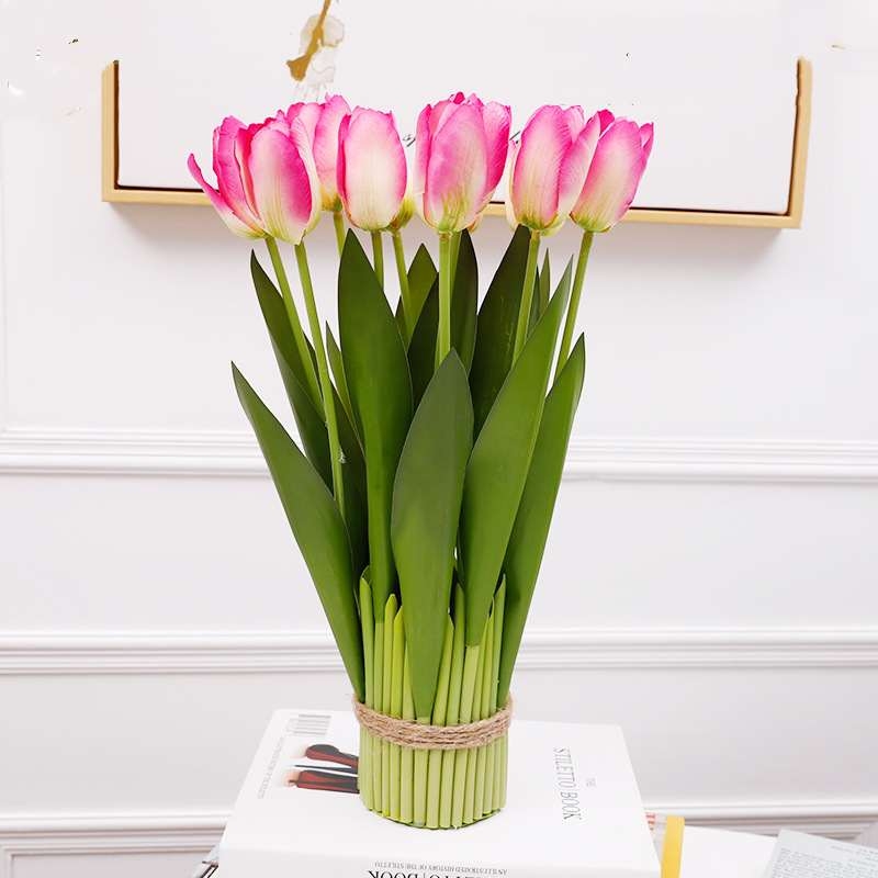 12 silk tulips