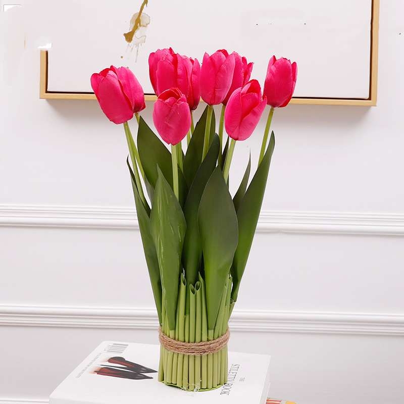 12 silk tulips