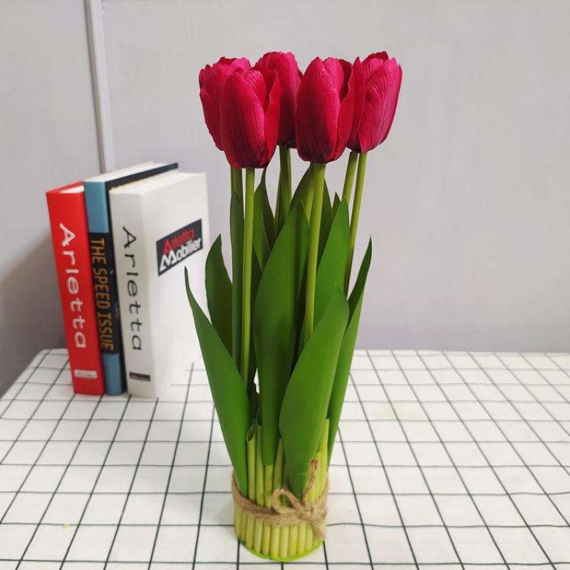 12 silk tulips
