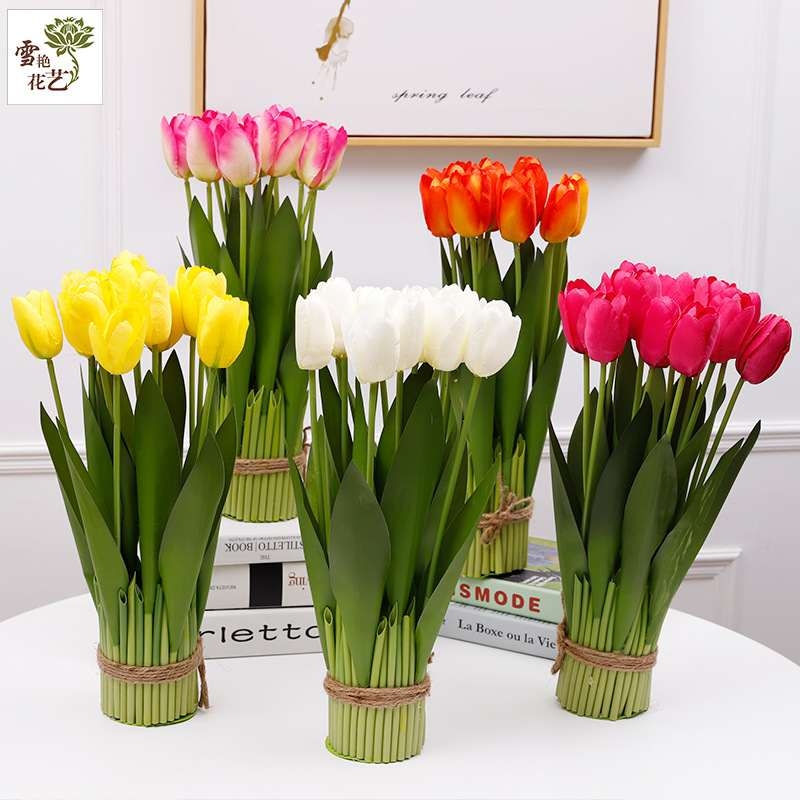 12 silk tulips