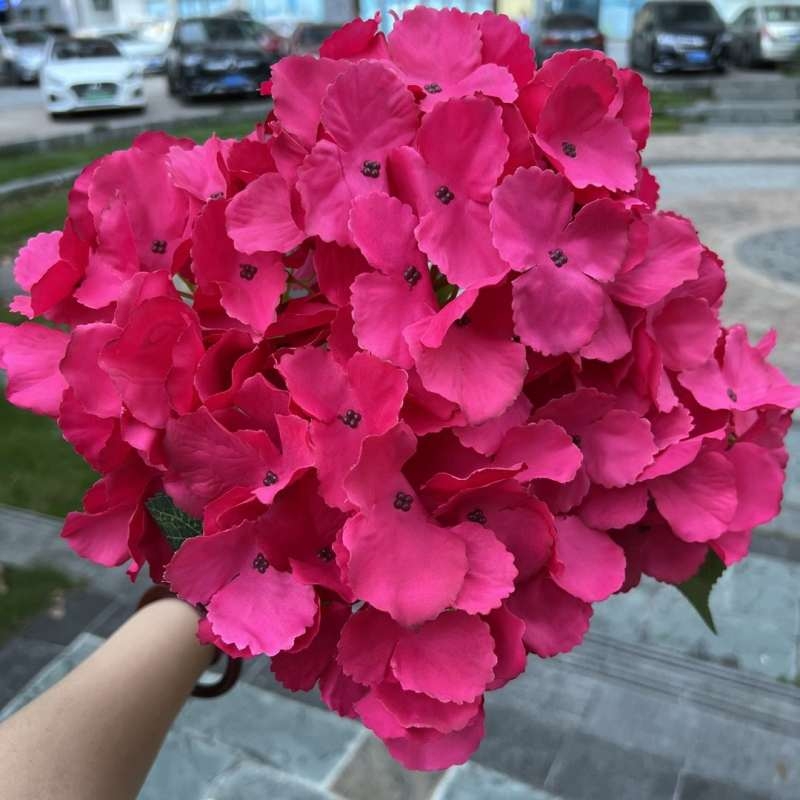 Silk fabric artificial hydrangea bouquet