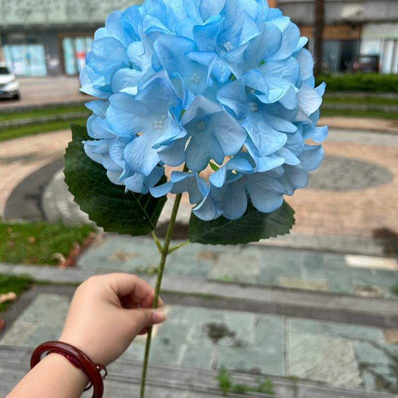 Silk hydrangea flowers