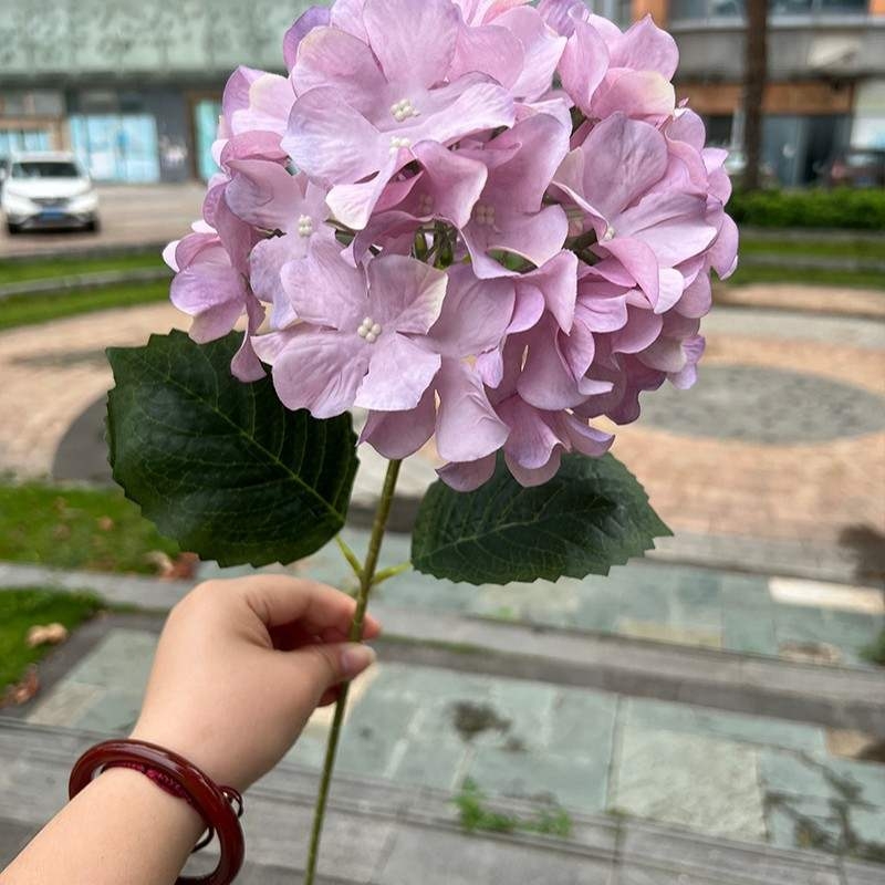 Silk hydrangea flowers