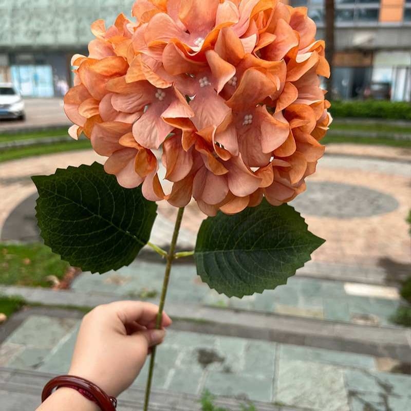 Silk hydrangea flowers