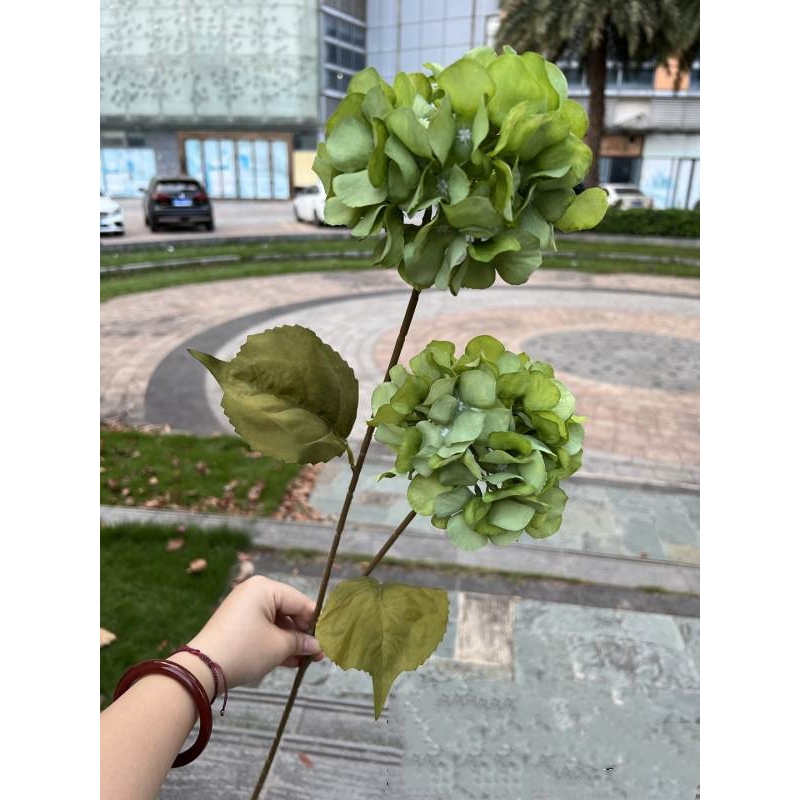 Silk hydrangea with two flowers