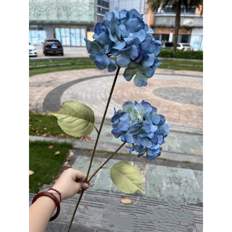 Silk hydrangea with two flowers