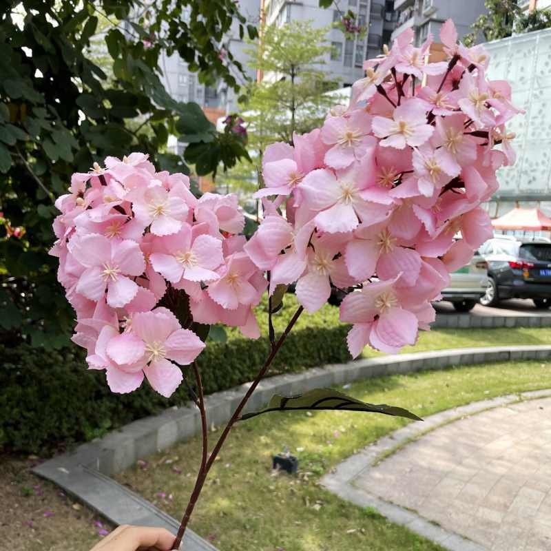 Silk hydrangea with two flowers wholesale