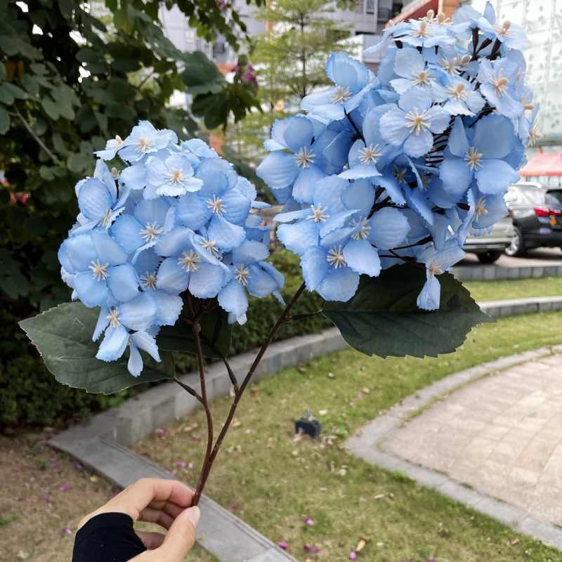 Silk hydrangea with two flowers wholesale