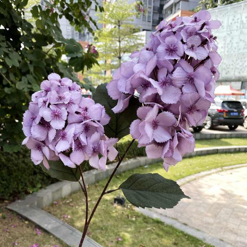 Silk hydrangea with two flowers wholesale
