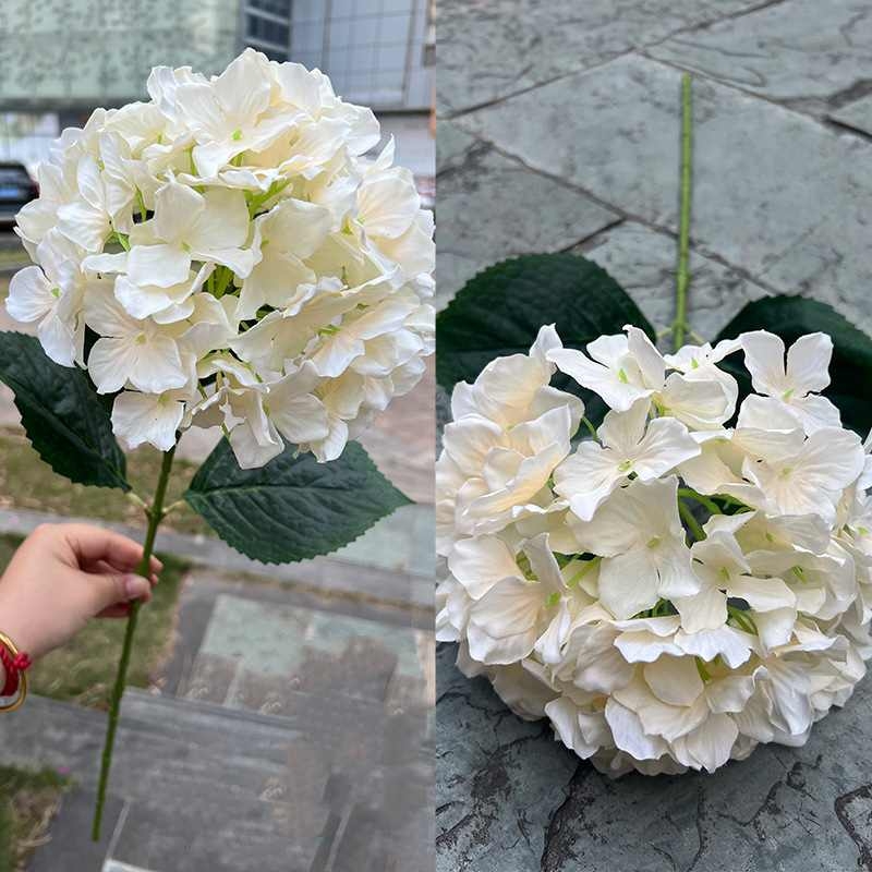 Multicolored silk hydrangea flowers