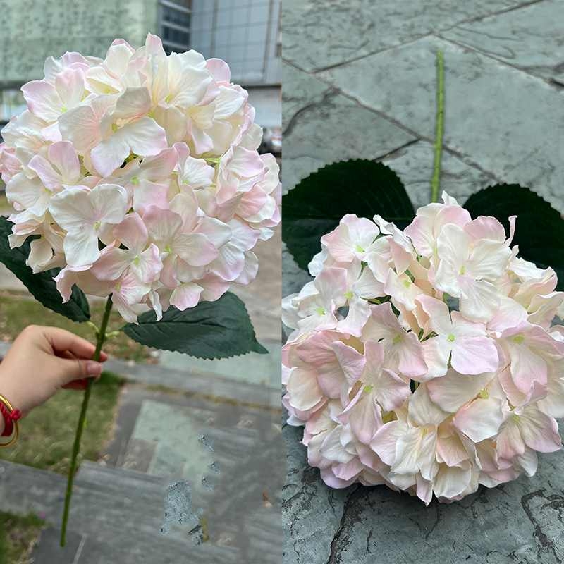 Multicolored silk hydrangea flowers
