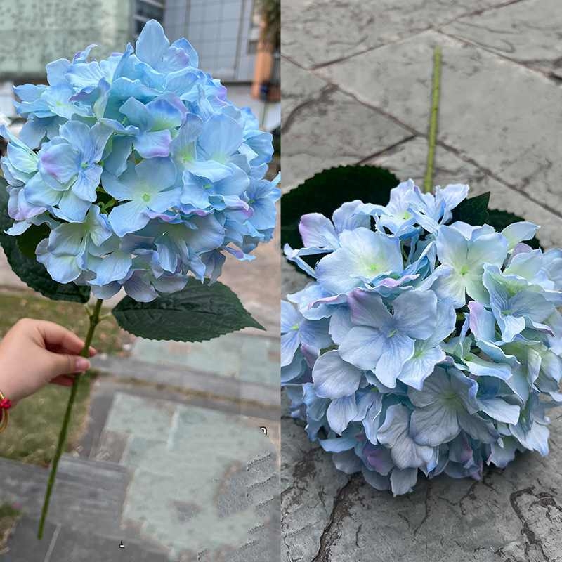 Multicolored silk hydrangea flowers