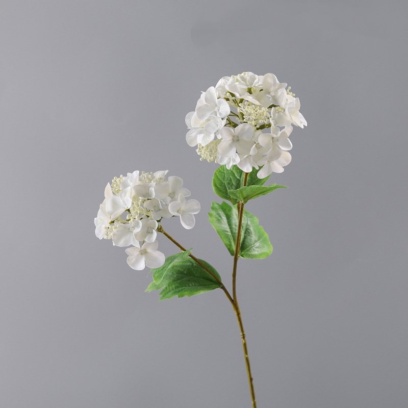 Decorative artificial hydrangea with two flower heads