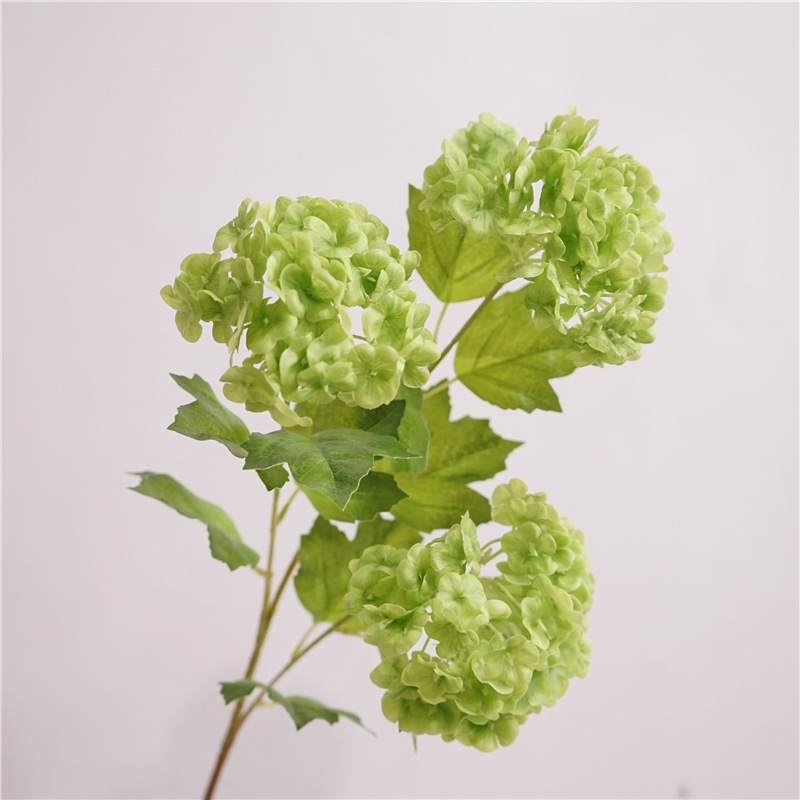 Soft-touch silicone hydrangea with three branches