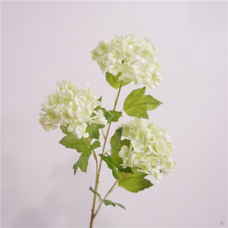Soft-touch silicone hydrangea with three branches