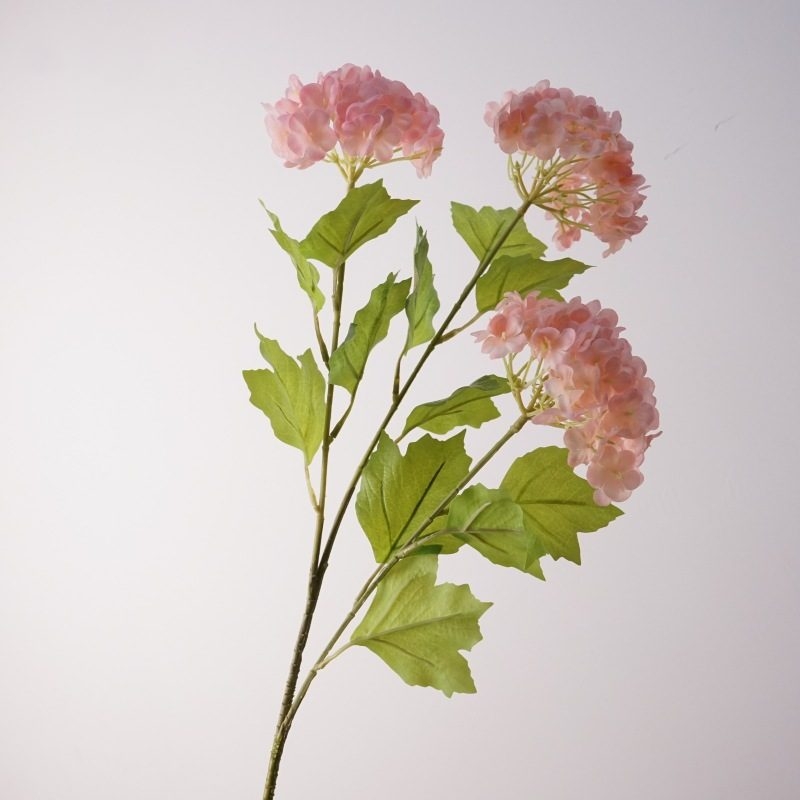Soft-touch silicone hydrangea with three branches