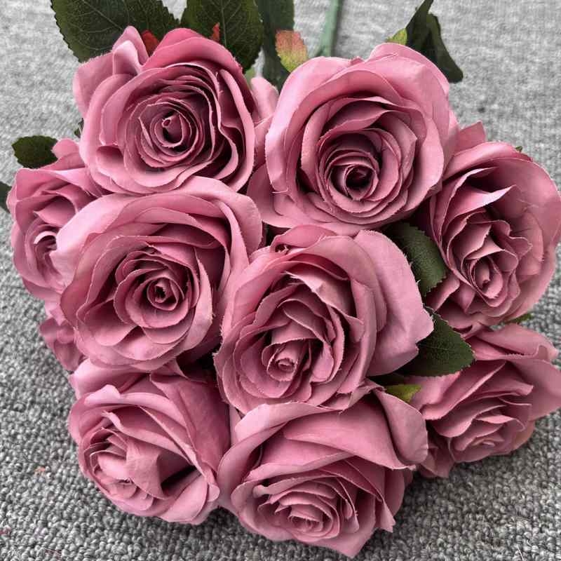 Artificial roses with 10 flower heads