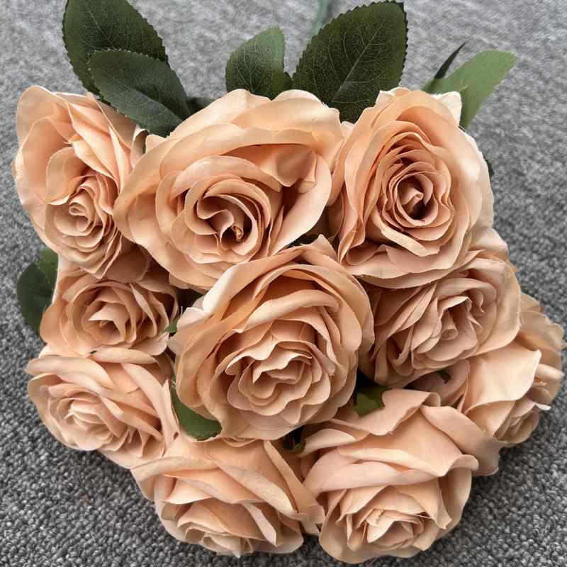 Artificial roses with 10 flower heads