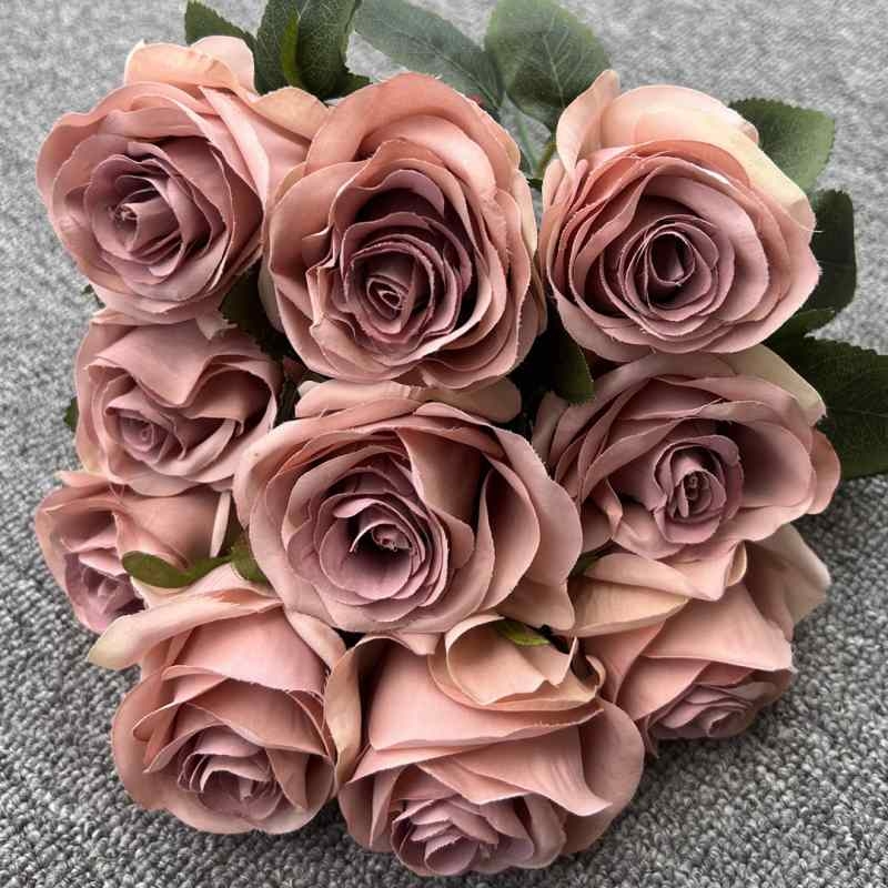 Artificial roses with 10 flower heads