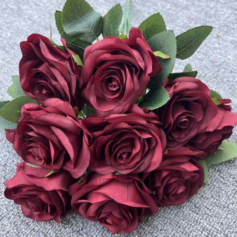 Artificial roses with 10 flower heads