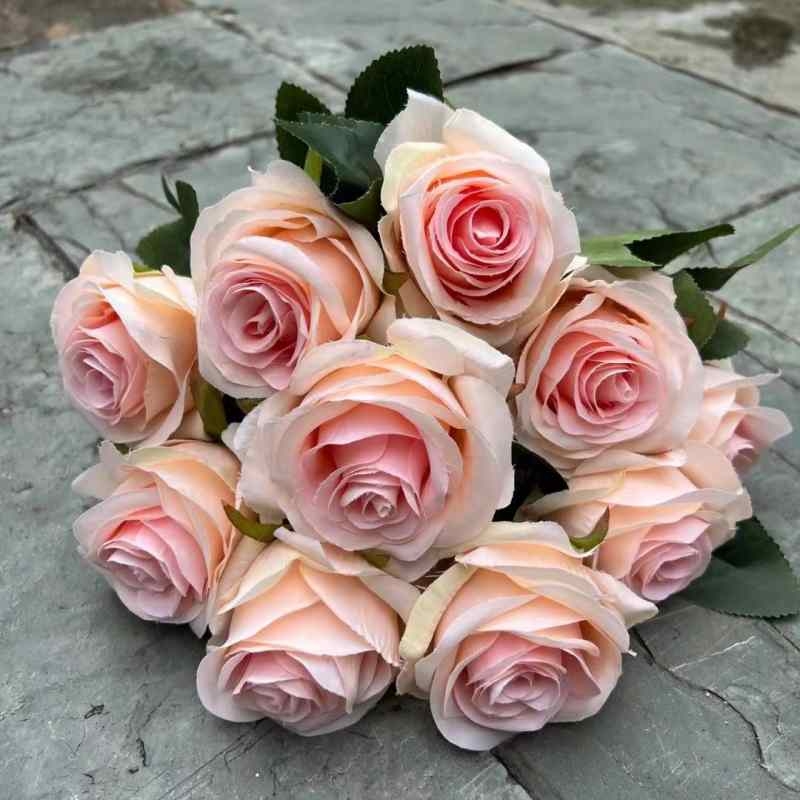 Artificial roses with 10 flower heads