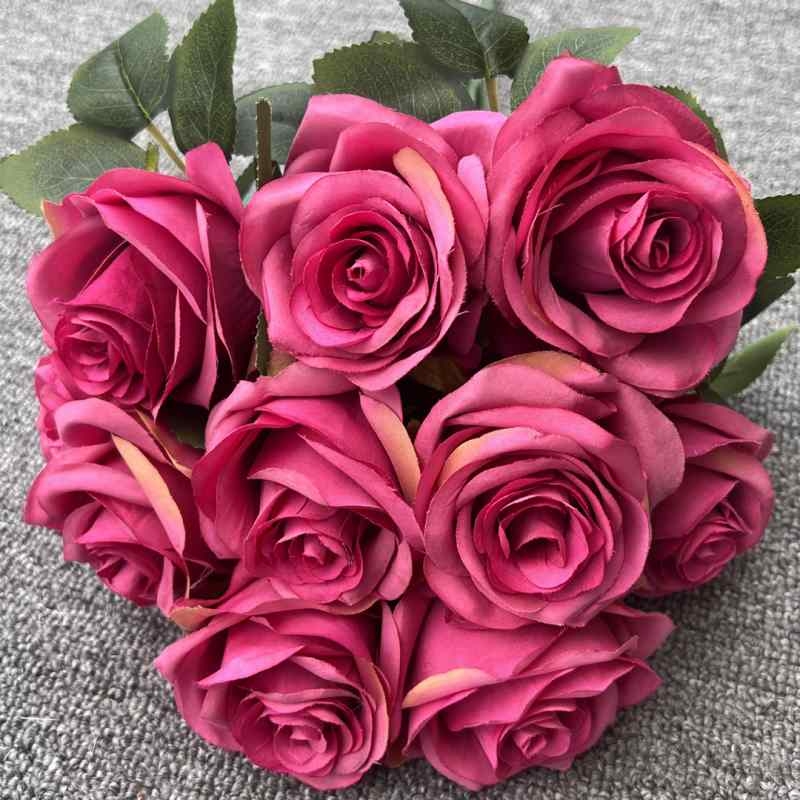 Artificial roses with 10 flower heads