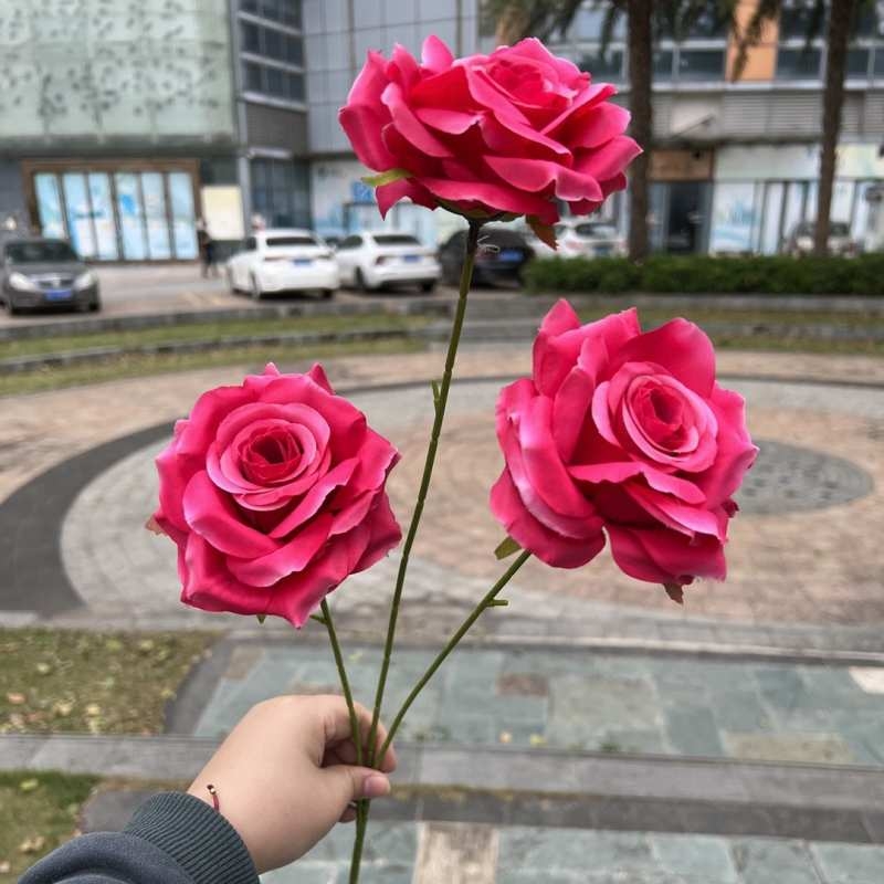 Artificial rose with three branches