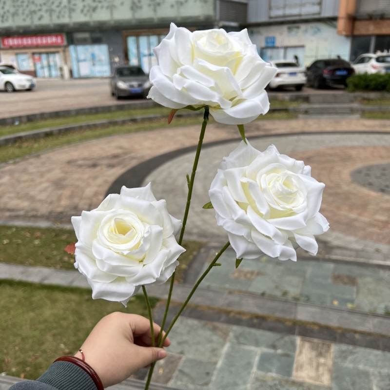 Artificial rose with three branches