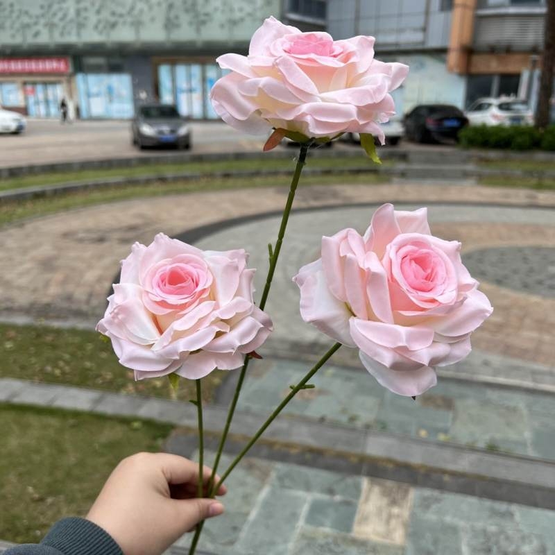 Artificial rose with three branches