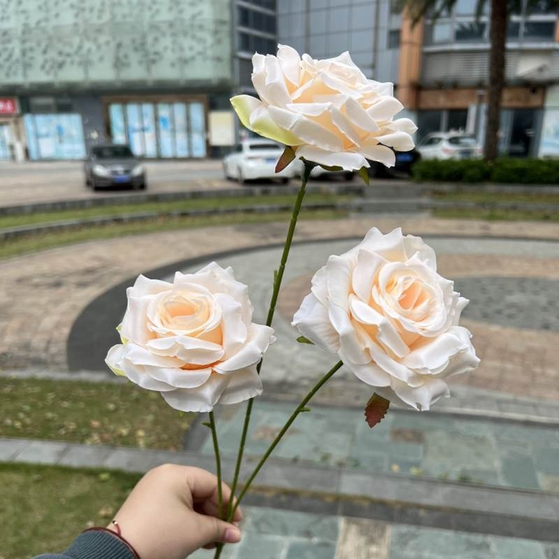 Artificial rose with three branches