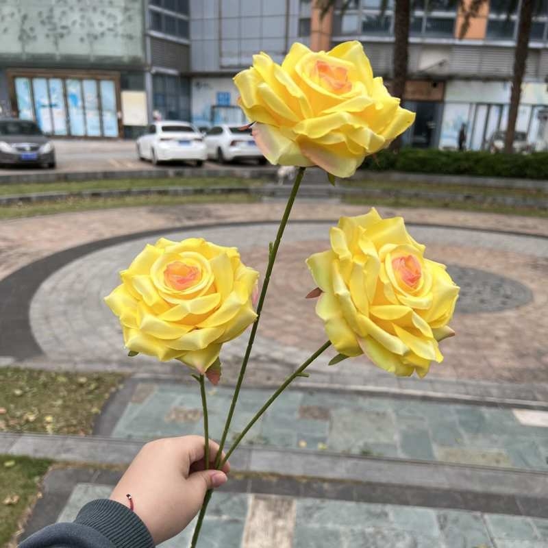 Artificial rose with three branches