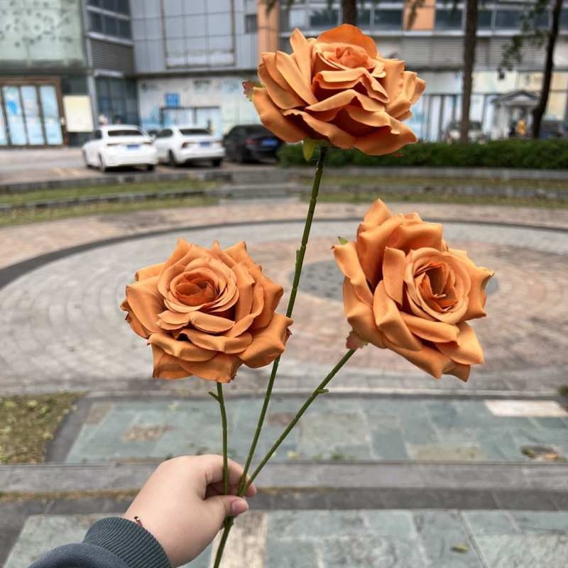 Artificial rose with three branches