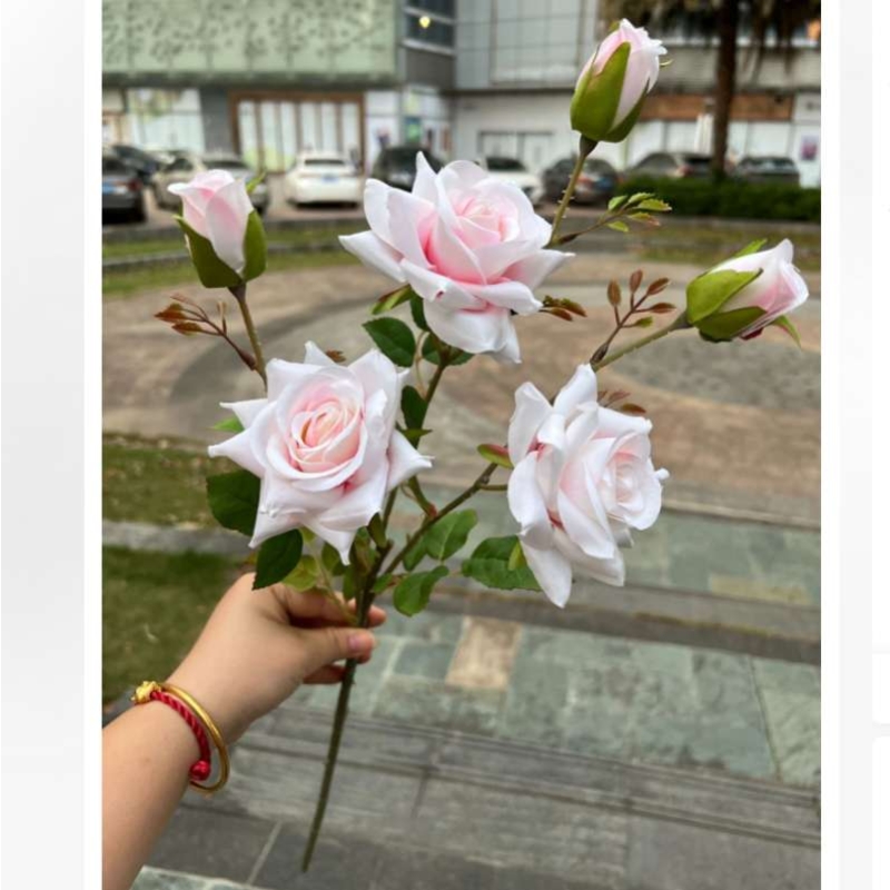Artificial roses with six flower heads
