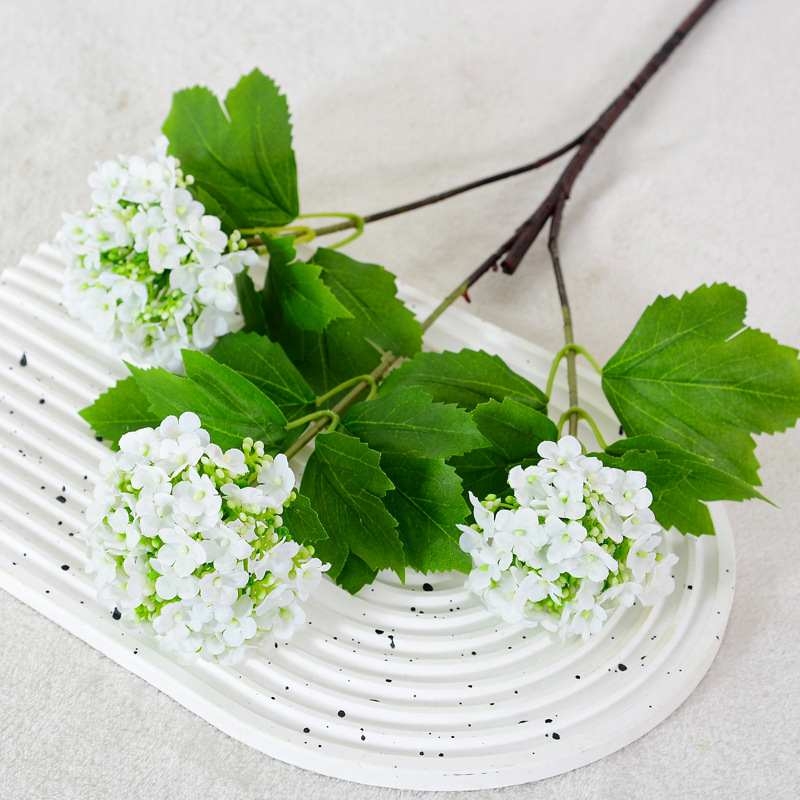 Artificial hydrangea with three artificial flower heads