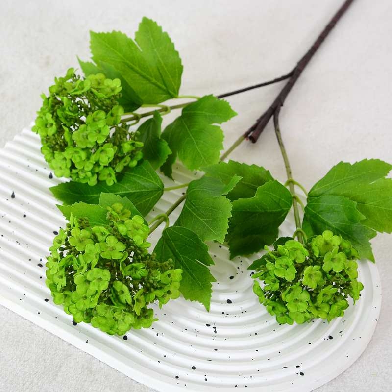Artificial hydrangea with three artificial flower heads