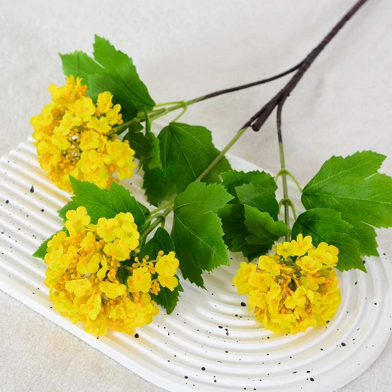 Artificial hydrangea with three artificial flower heads