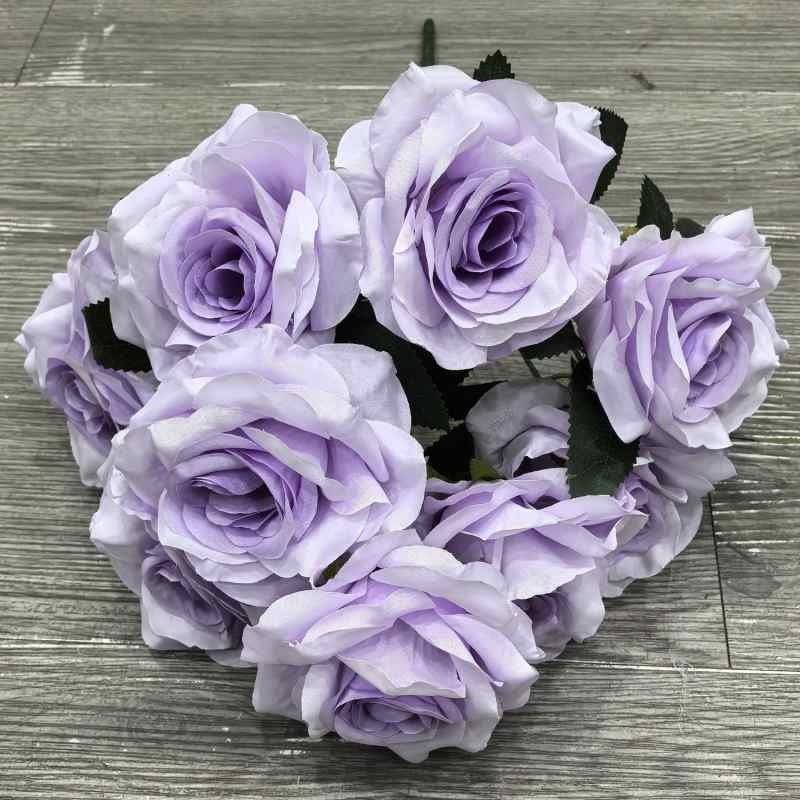 Artificial rose with nine flower heads